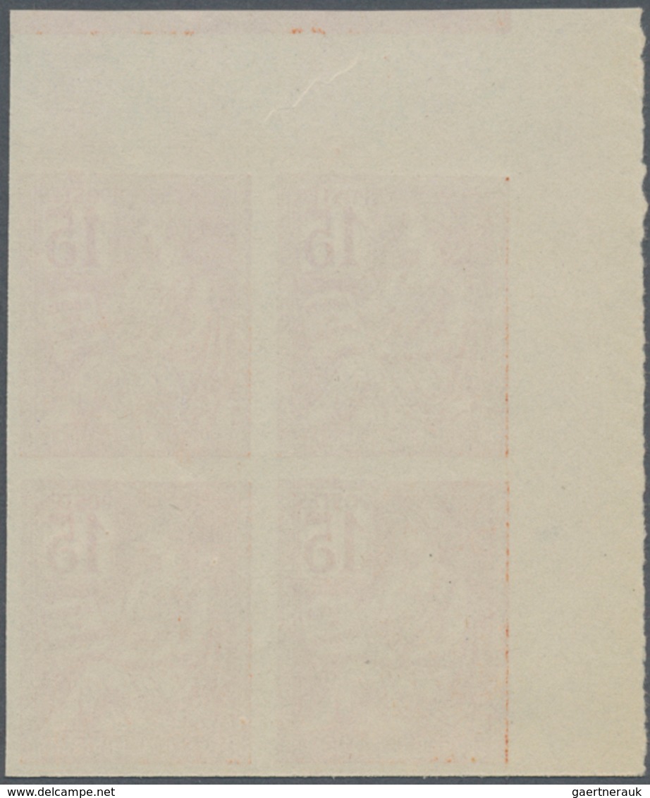 Frankreich: 1900, Mouchon I 15c. Orange IMPERFORATED Block Of Four From Upper Left Corner On Thin Un - Unused Stamps