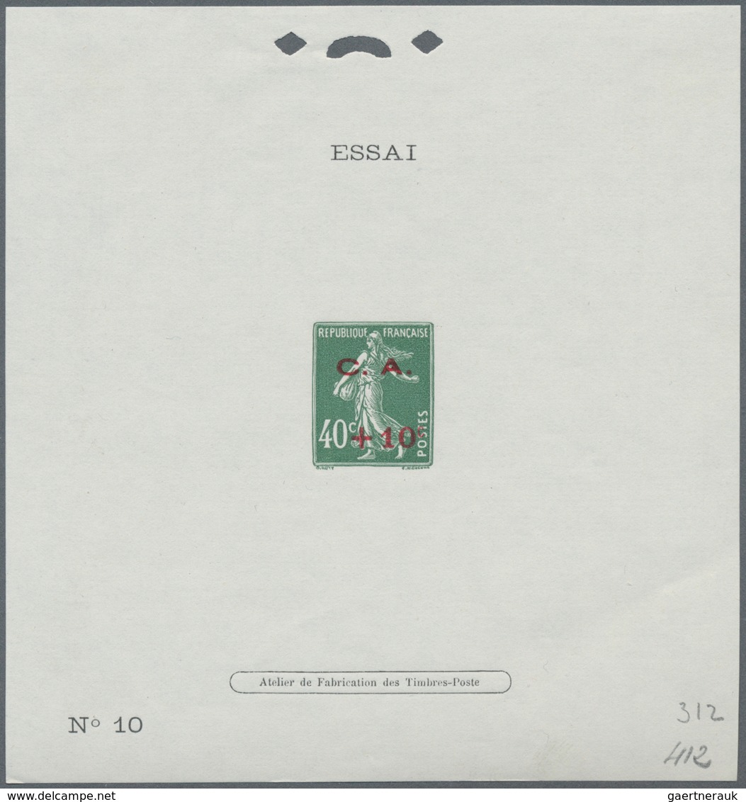 Frankreich: 1927, National Debt Fund, Complete Set Of Three Values Each As Essai (numbered Epreuve D - Ungebraucht