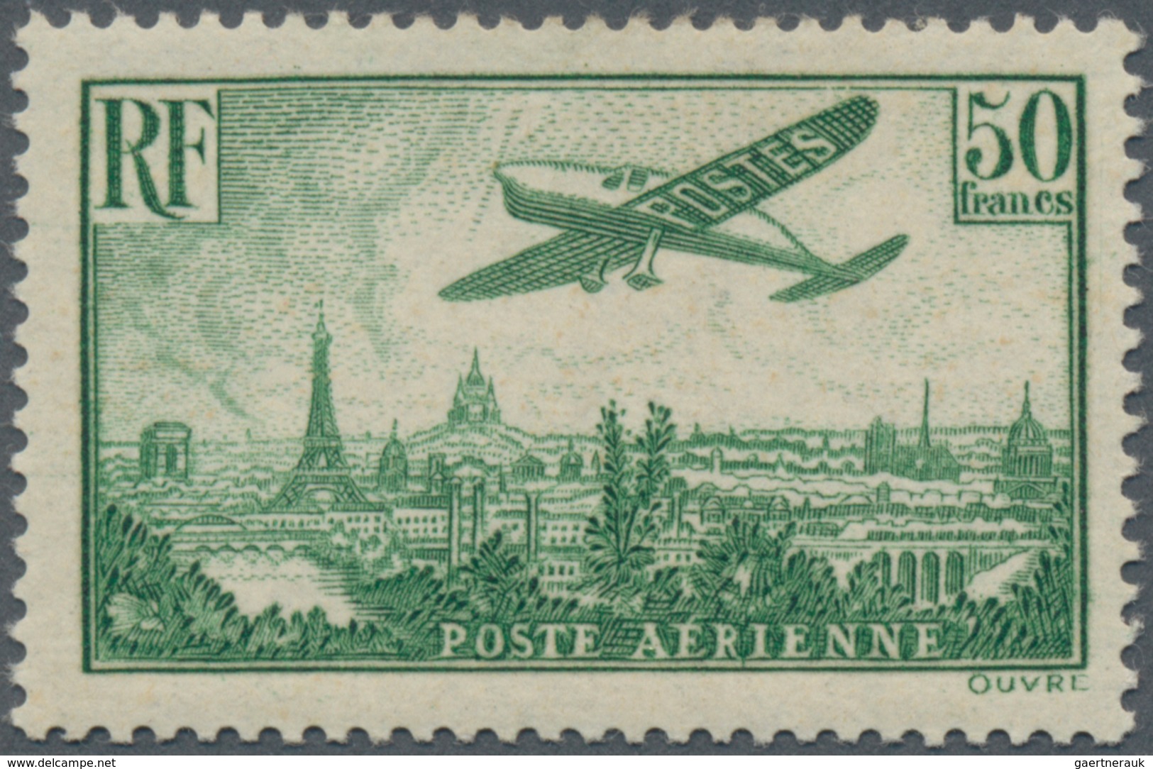 Frankreich: 1936, Airmail 50fr. Green, Fresh Colour And Well Perforated, Mint Never Hinged. Maury A1 - Ungebraucht