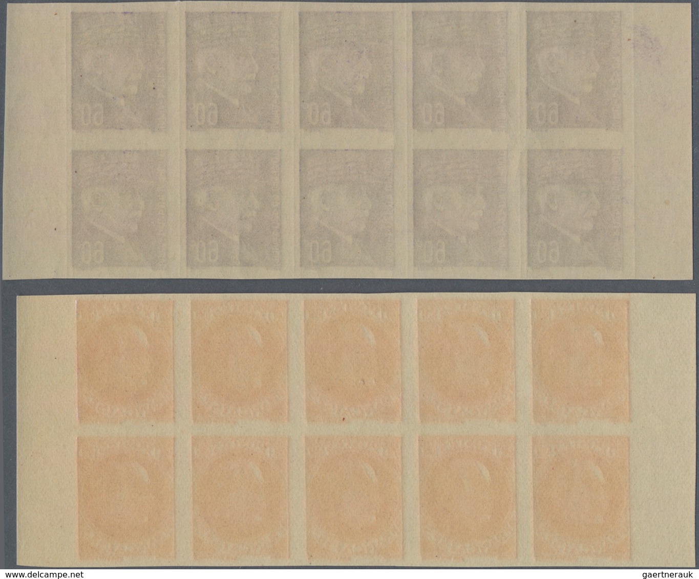 Frankreich: 1941/1942, definitive issue Marshall Petain complete set of 22 in IMPERFORATED blocks of