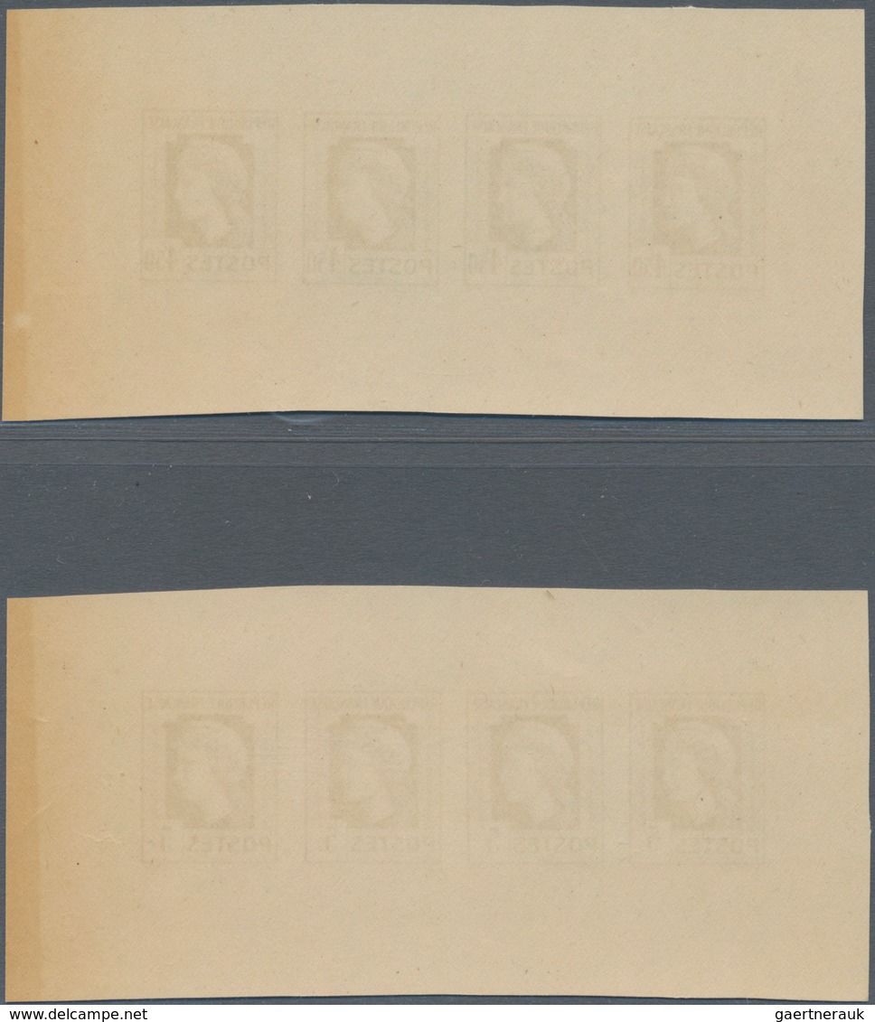 Frankreich: 1944, Definitives "Marianne", Not Issued, Group Of Ten Imperforated Panes Of Four Stamps - Ungebraucht