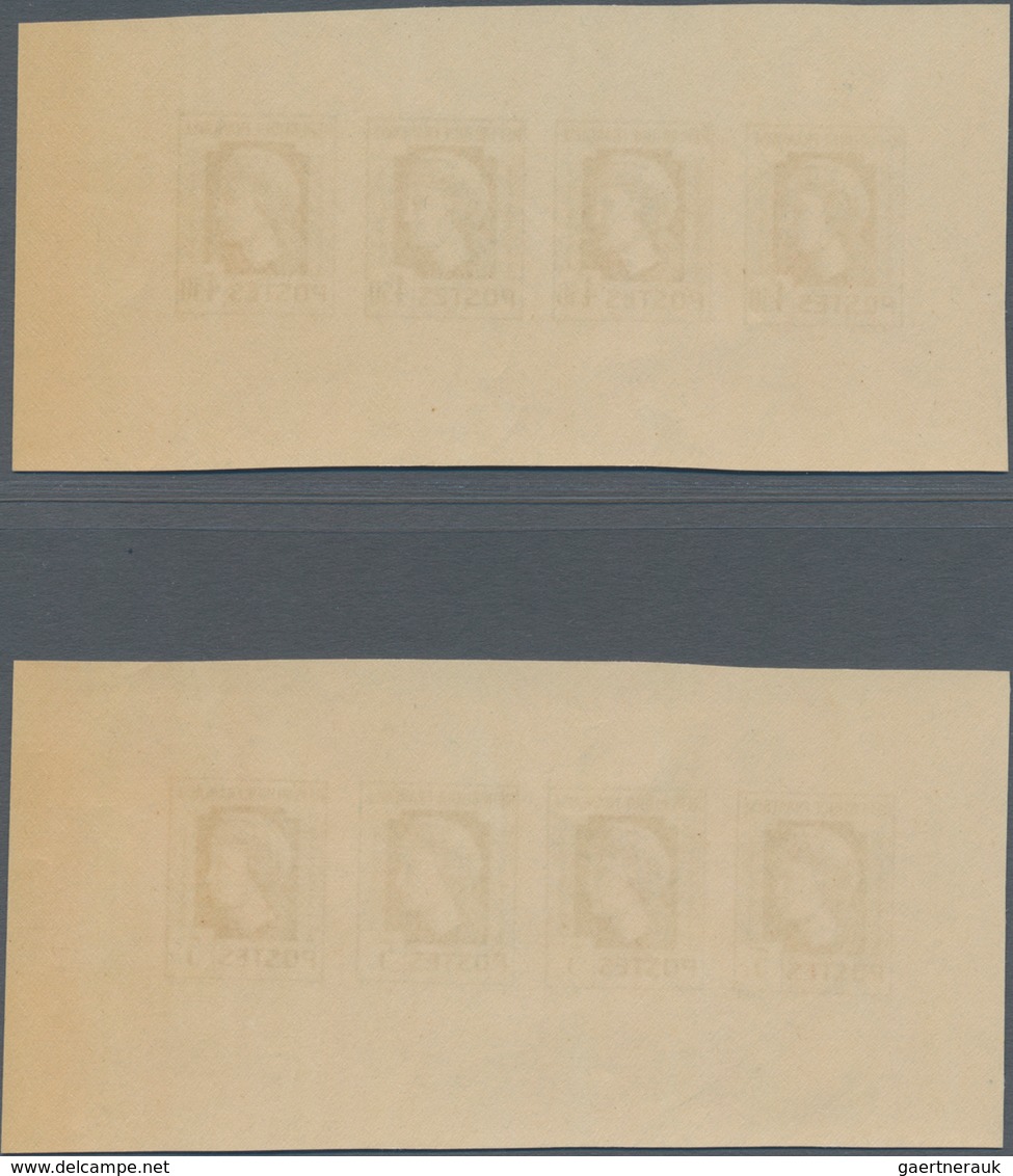 Frankreich: 1944, Definitives "Marianne", Not Issued, Group Of Ten Imperforated Panes Of Four Stamps - Ungebraucht