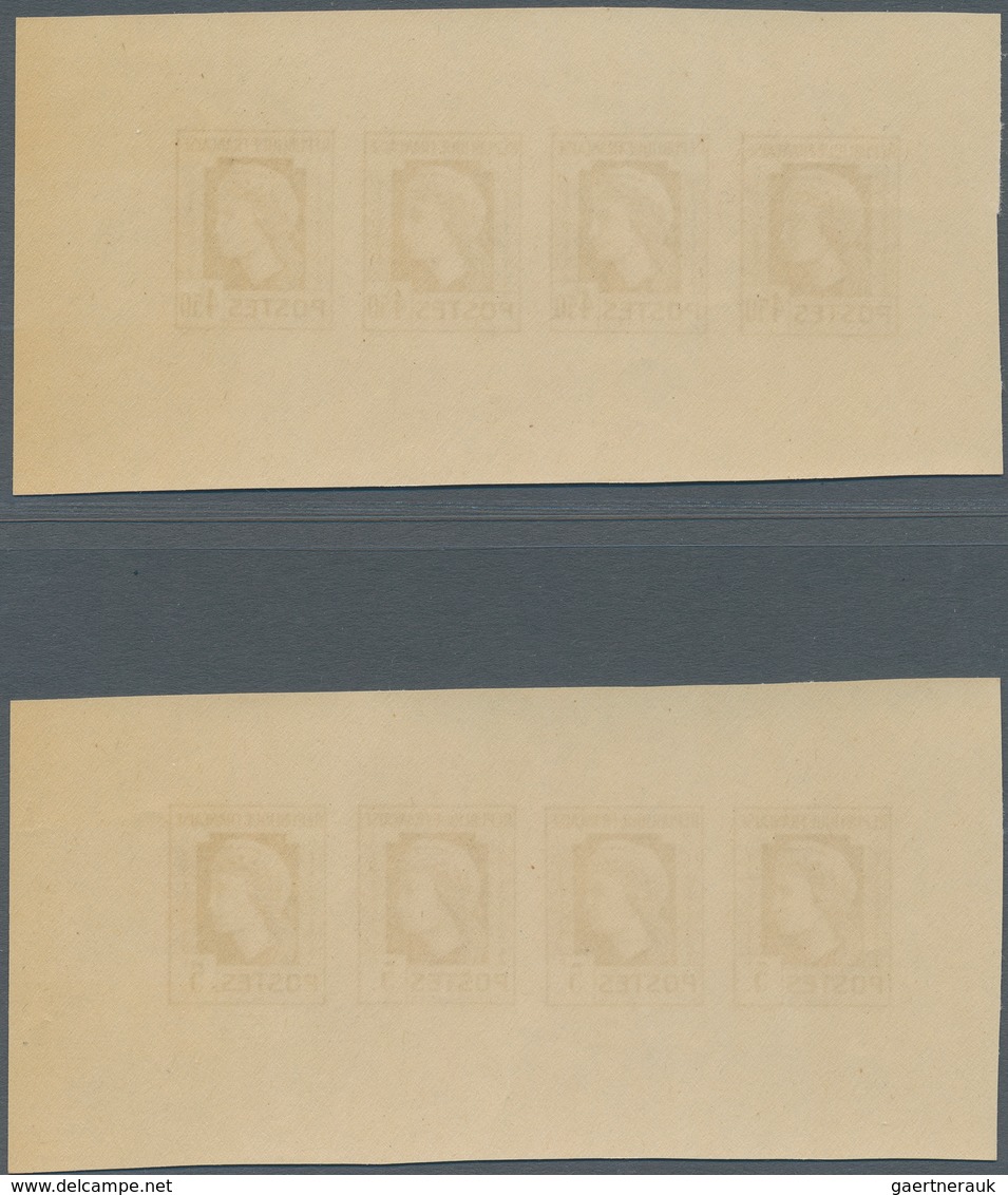 Frankreich: 1944, Definitives "Marianne", Not Issued, Group Of Ten Imperforated Panes Of Four Stamps - Ungebraucht