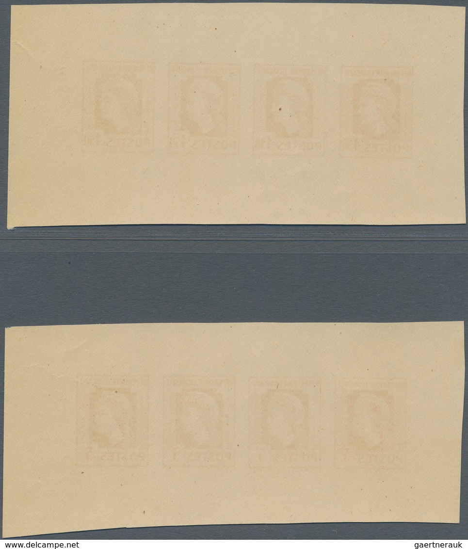 Frankreich: 1944, Definitives "Marianne", Not Issued, Group Of Ten Imperforated Panes Of Four Stamps - Ungebraucht