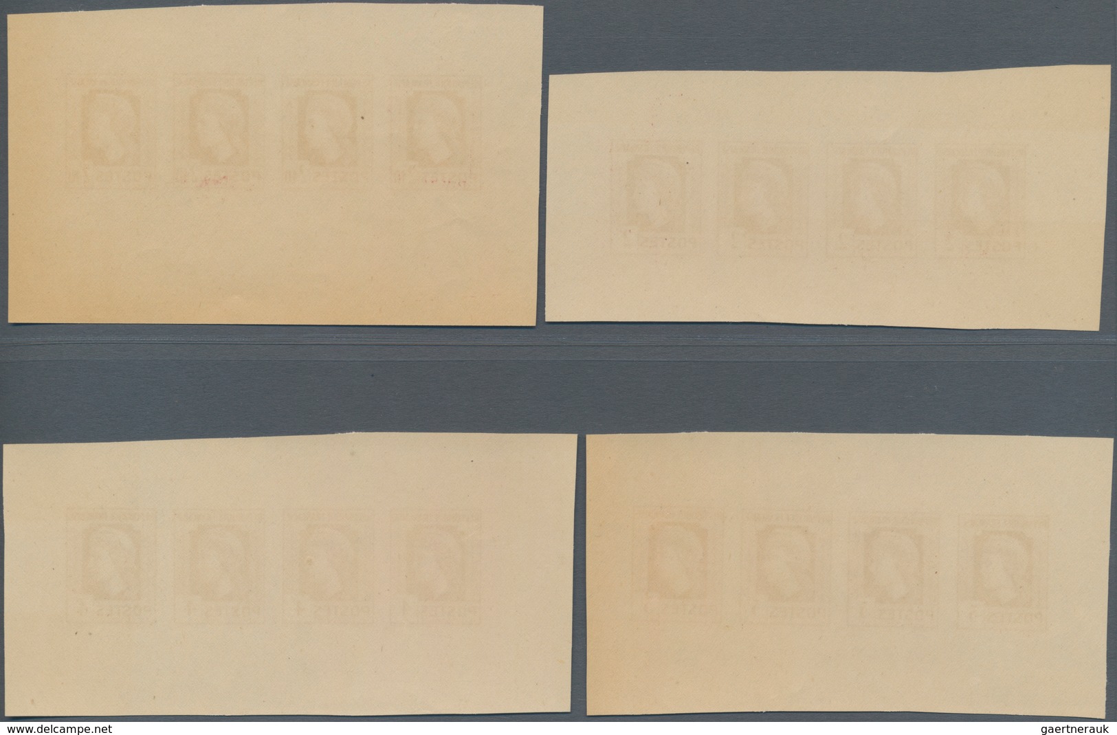Frankreich: 1944, Definitives "Marianne", Not Issued, Group Of Ten Imperforated Panes Of Four Stamps - Unused Stamps
