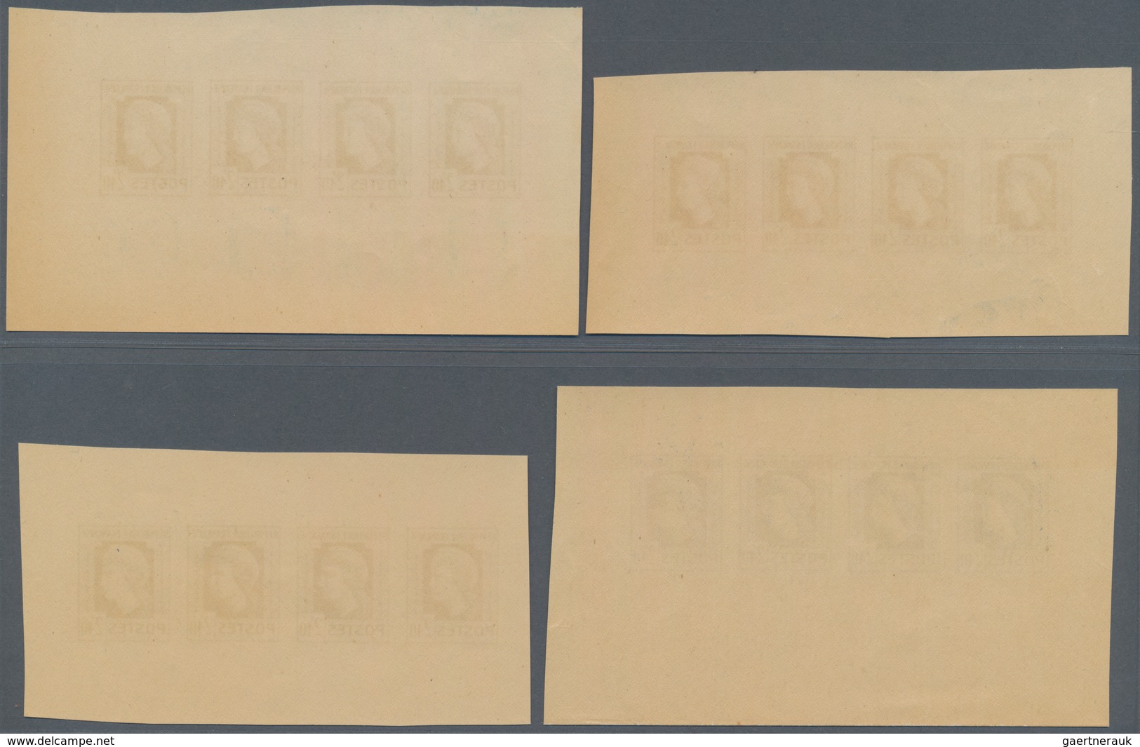 Frankreich: 1944, Definitives "Marianne", Not Issued, 2.40fr., Group Of Five Imperforated Panes Of F - Ungebraucht