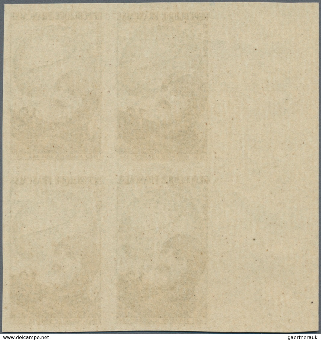 Frankreich: 1951, Maurice Nogues 12fr. (pilot) IMPERFORATDE Block Of Four From Left Margin, Mint Nev - Neufs