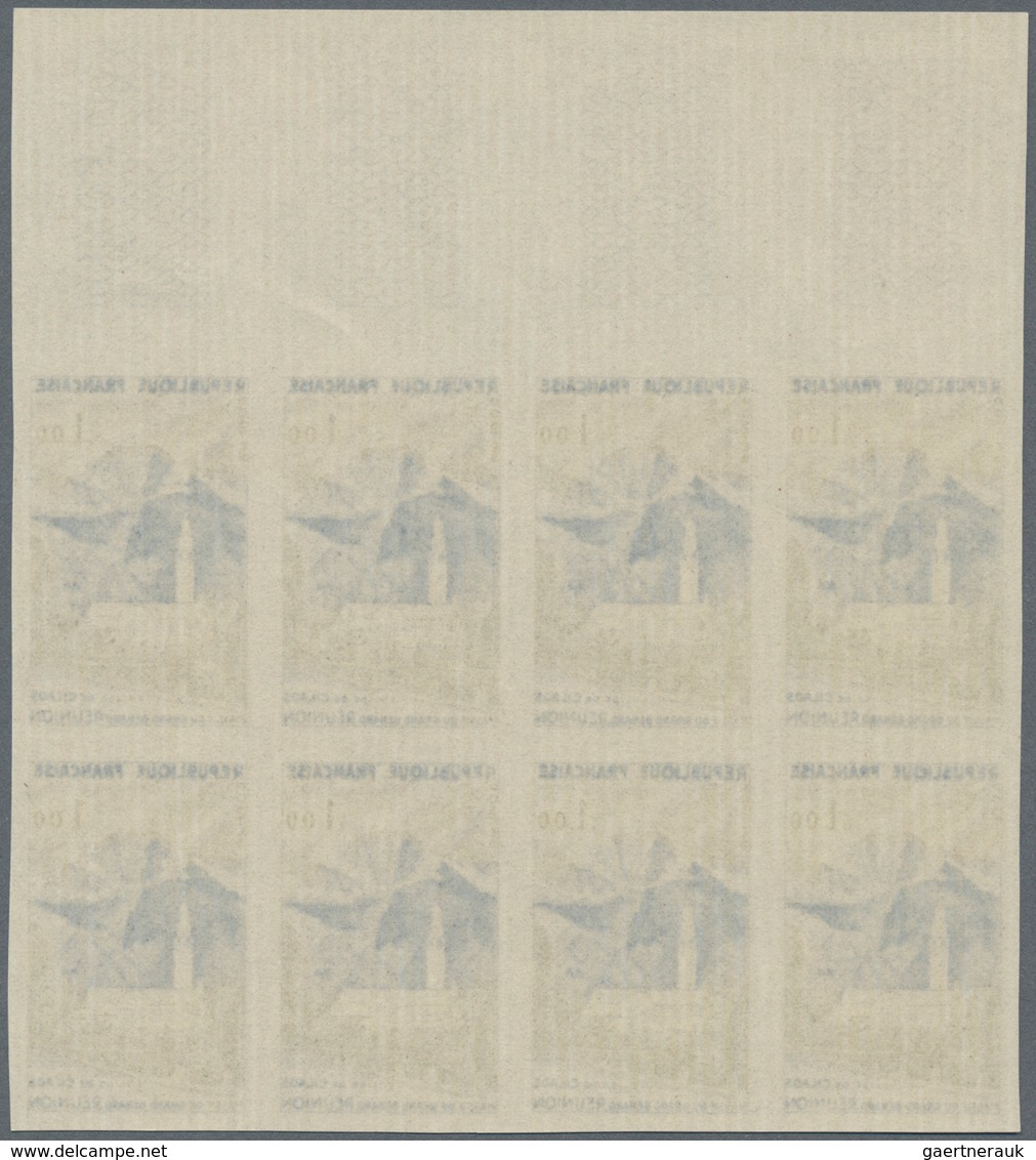 Frankreich: 1960, Definitives 'buildings And Landscapes' Complete Set Of Seven In IMPERFORATED Block - Ungebraucht