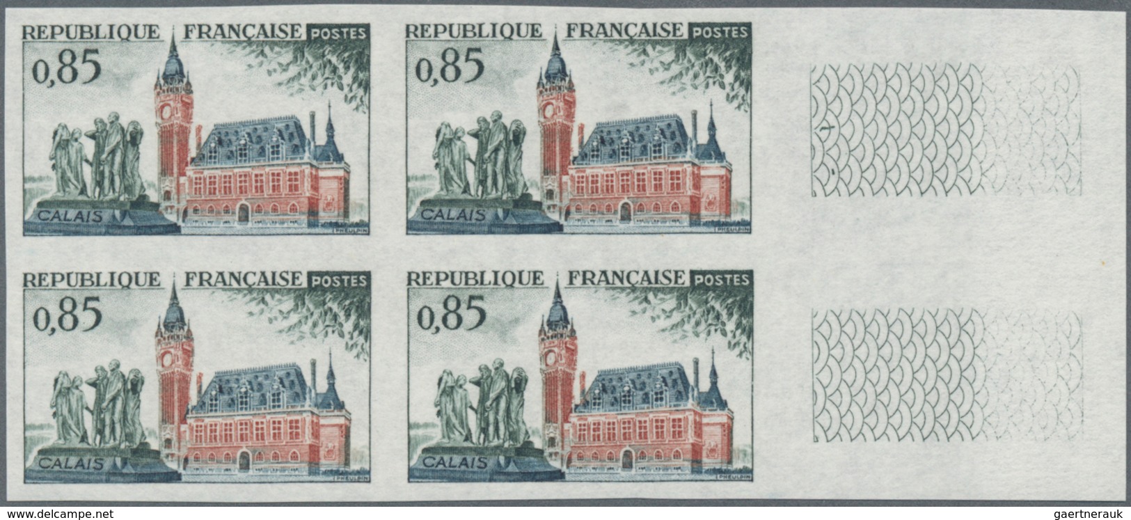 Frankreich: 1961/1962, Landscapes Complete Set Of Eight 0.15fr. Saint-Paul, 0.30fr. Arcachon, 0.45fr - Ungebraucht