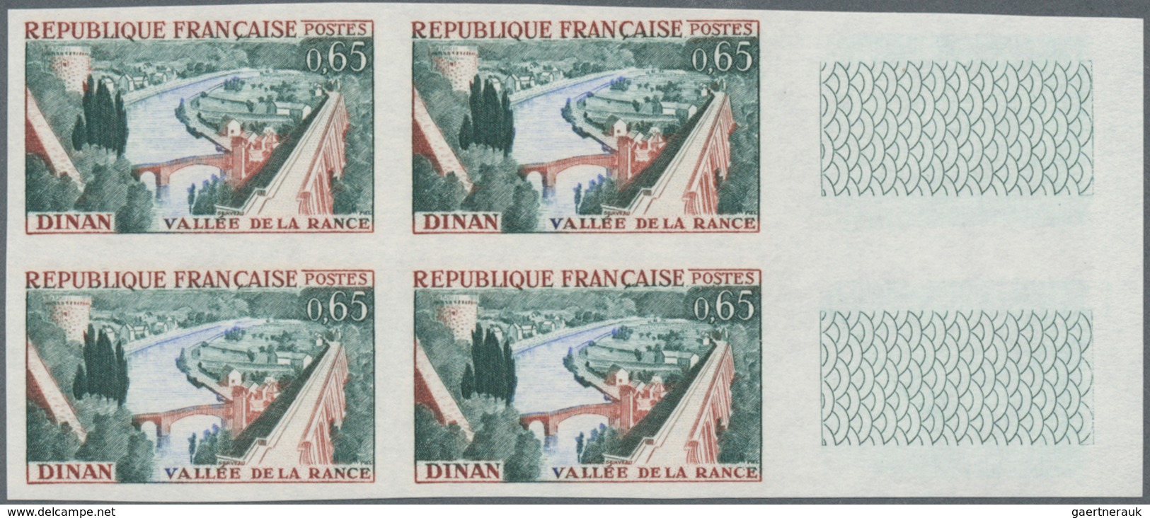 Frankreich: 1961/1962, Landscapes complete set of eight 0.15fr. Saint-Paul, 0.30fr. Arcachon, 0.45fr