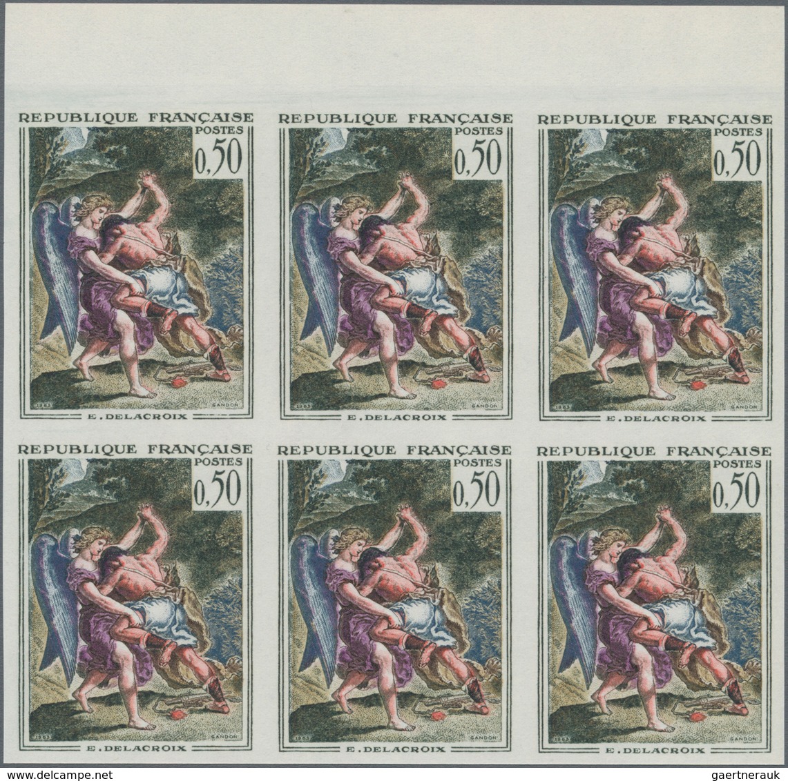 Frankreich: 1963, Art Set Of Two 0.50fr. 'Painting From Delacroix' And 1.00fr. 'Glass Window In The - Ungebraucht
