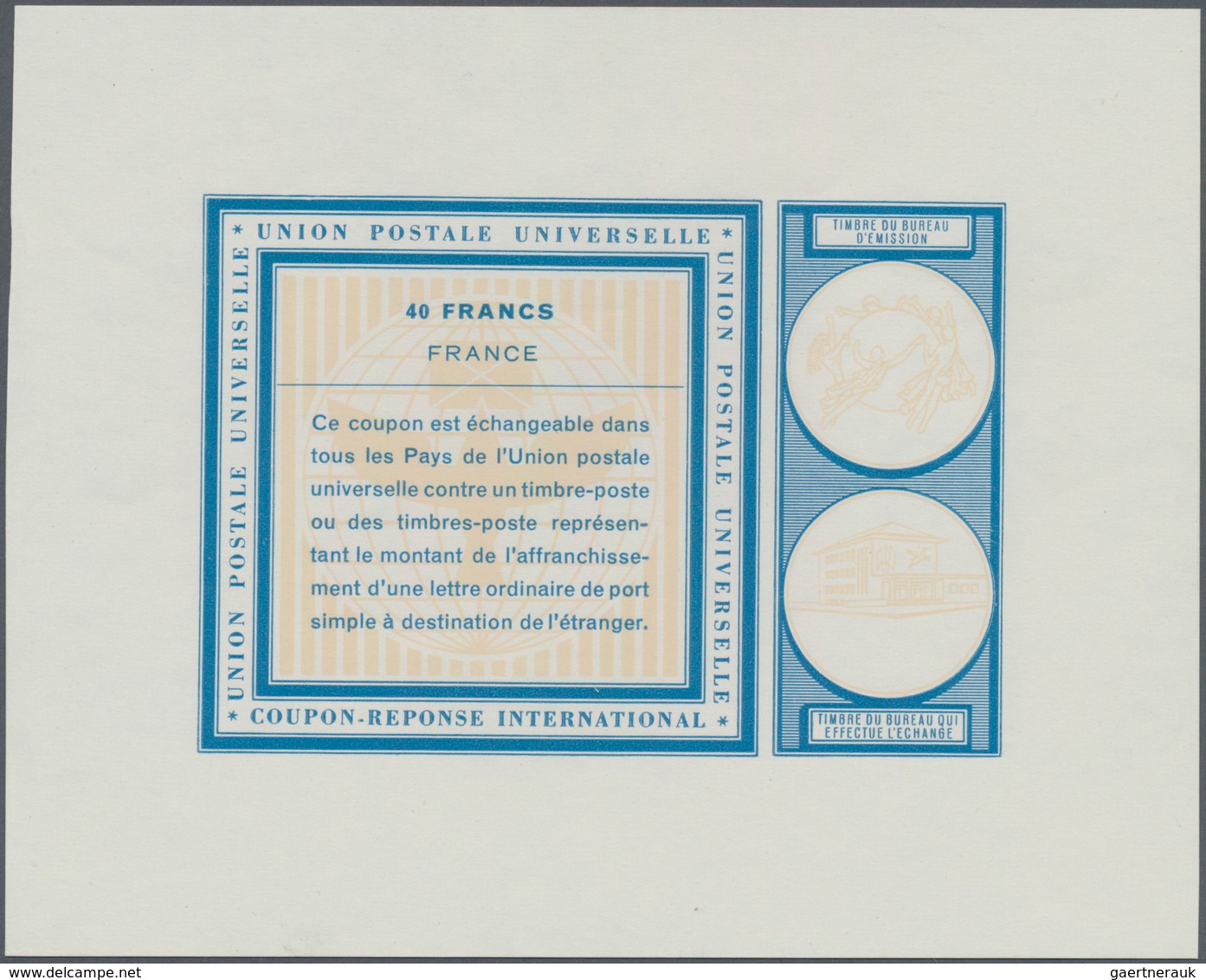 Frankreich: 1966. Essay Coloured Cobalt-blue With Light-chrome-yellow Background Illustrations For 4 - Ungebraucht