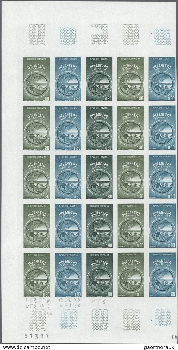 Frankreich: 1971, OCEANEXPO 0.80fr. 'diver And Diving Boat Cyana' In Four Half Imperforated PROOF Sh - Ungebraucht