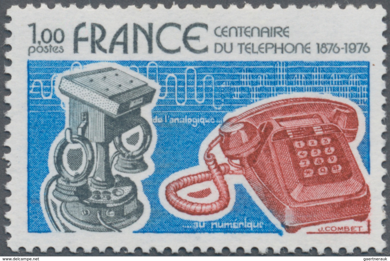 Frankreich: 1976, Centenary Of Telephone, 1fr. Showing Variety "telephone In Light Brown Instead Of - Ungebraucht