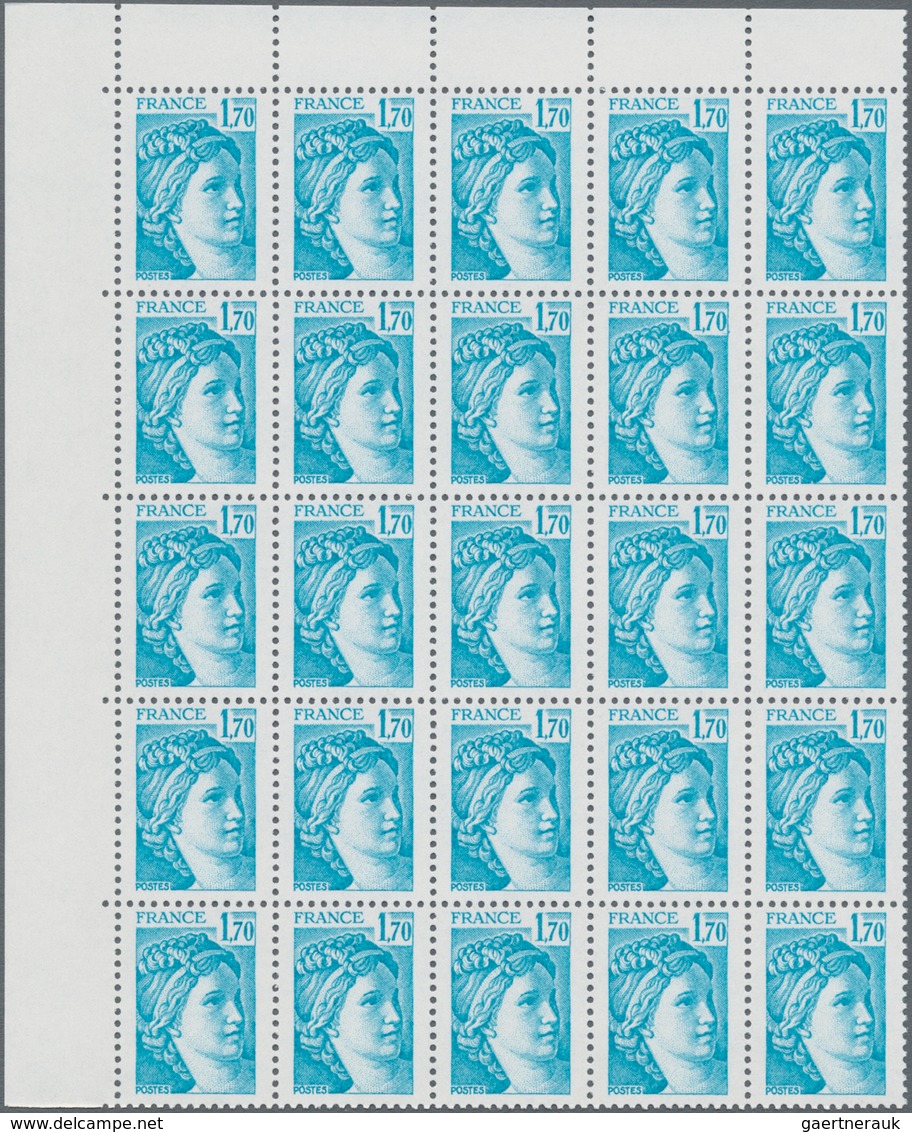 Frankreich: 1978, Definitives "Sabine De Gandon", MISSING PHOSPHOR (BRILLIANT GUM), 0.80fr.-2.10fr., - Ungebraucht