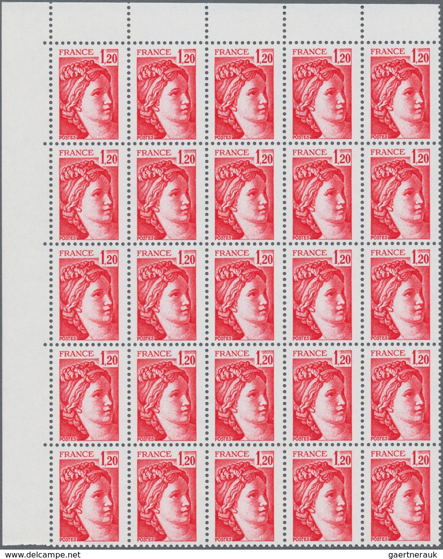 Frankreich: 1978, Definitives "Sabine De Gandon", MISSING PHOSPHOR (BRILLIANT GUM), 0.80fr.-2.10fr., - Ungebraucht