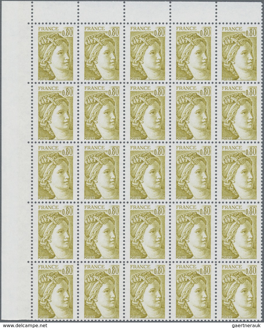 Frankreich: 1978, Definitives "Sabine De Gandon", MISSING PHOSPHOR (BRILLIANT GUM), 0.80fr.-2.10fr., - Ungebraucht