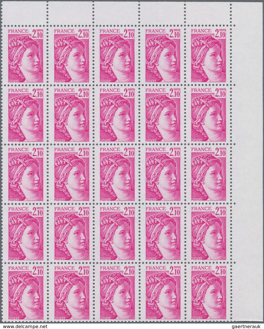 Frankreich: 1978, Definitives "Sabine De Gandon", MISSING PHOSPHOR (BRILLIANT GUM), 0.80fr.-2.10fr., - Ungebraucht