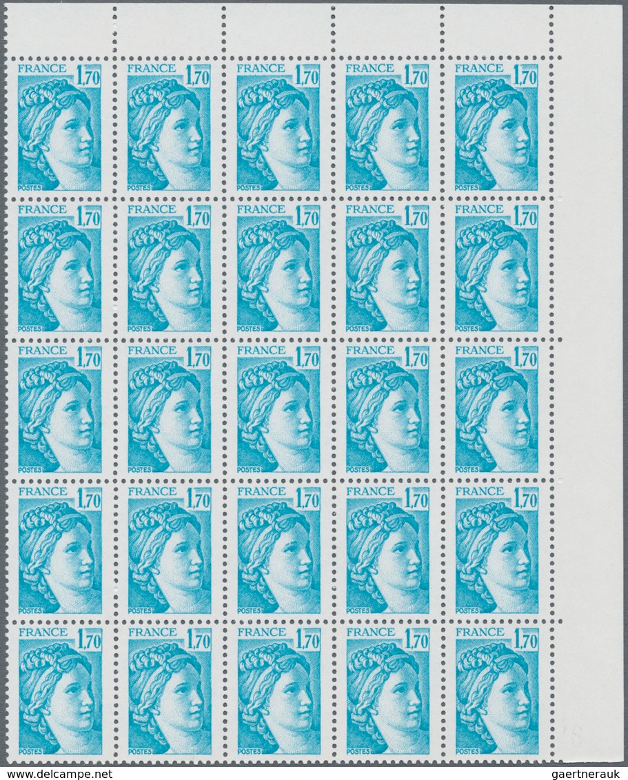 Frankreich: 1978, Definitives "Sabine De Gandon", MISSING PHOSPHOR (BRILLIANT GUM), 0.80fr.-2.10fr., - Ungebraucht