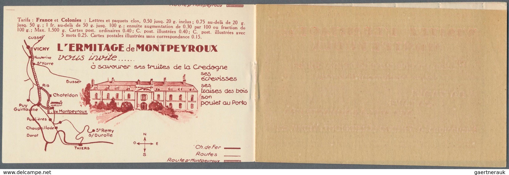 Frankreich - Markenheftchen: 1926 (ca.), Complete Booklet 5fr. Containing 10 X Sower 50c. Red In One - Other & Unclassified