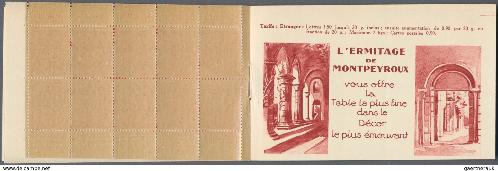 Frankreich - Markenheftchen: 1926 (ca.), Complete Booklet 5fr. Containing 10 X Sower 50c. Red In One - Other & Unclassified