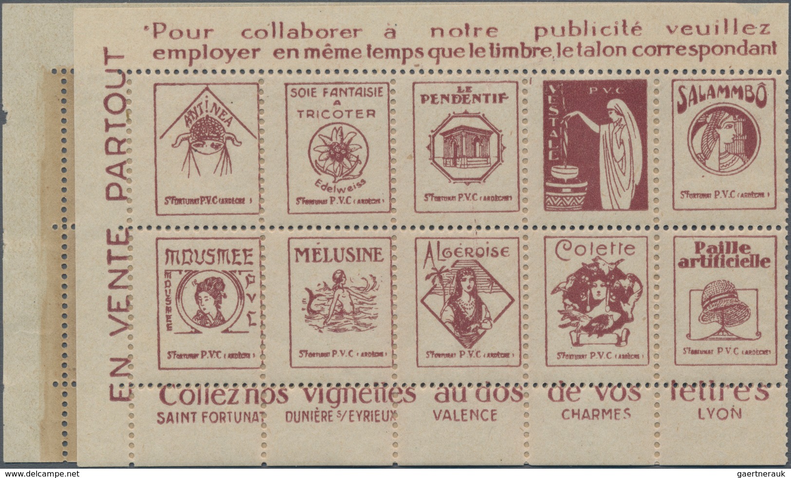 Frankreich - Markenheftchen: 1926 (ca.), Booklet 1.50fr. Containing 10 X Sower 15c. Lilac Brown In O - Sonstige & Ohne Zuordnung