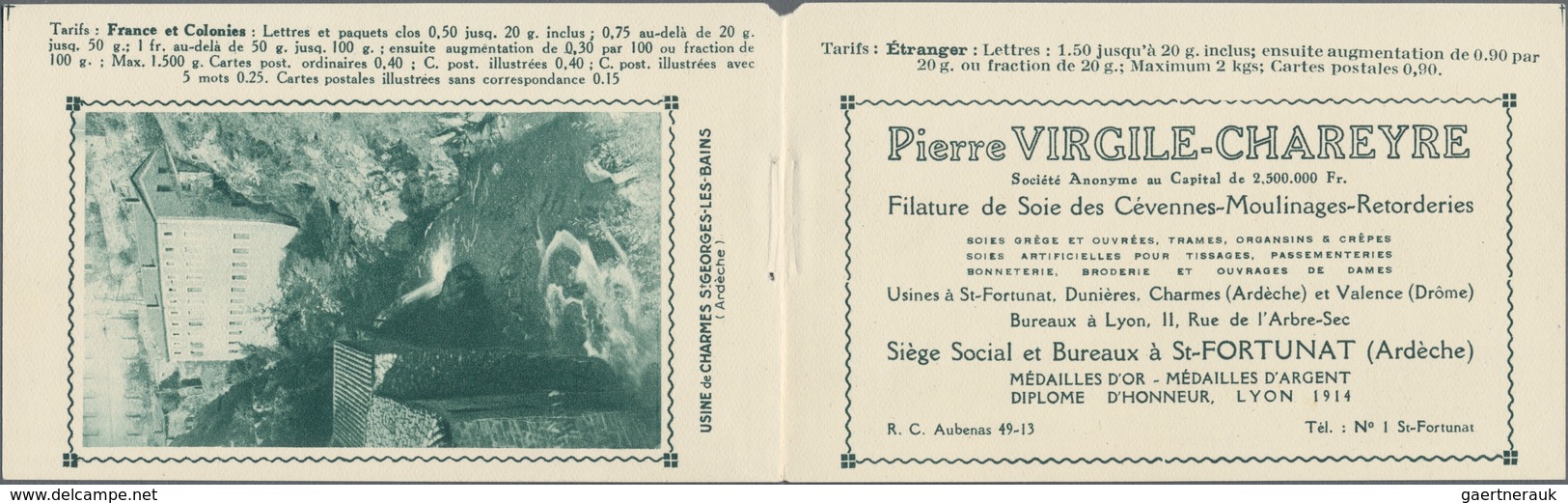 Frankreich - Markenheftchen: 1926 (ca.), Booklet 1.50fr. Containing 10 X Sower 15c. Lilac Brown In O - Otros & Sin Clasificación