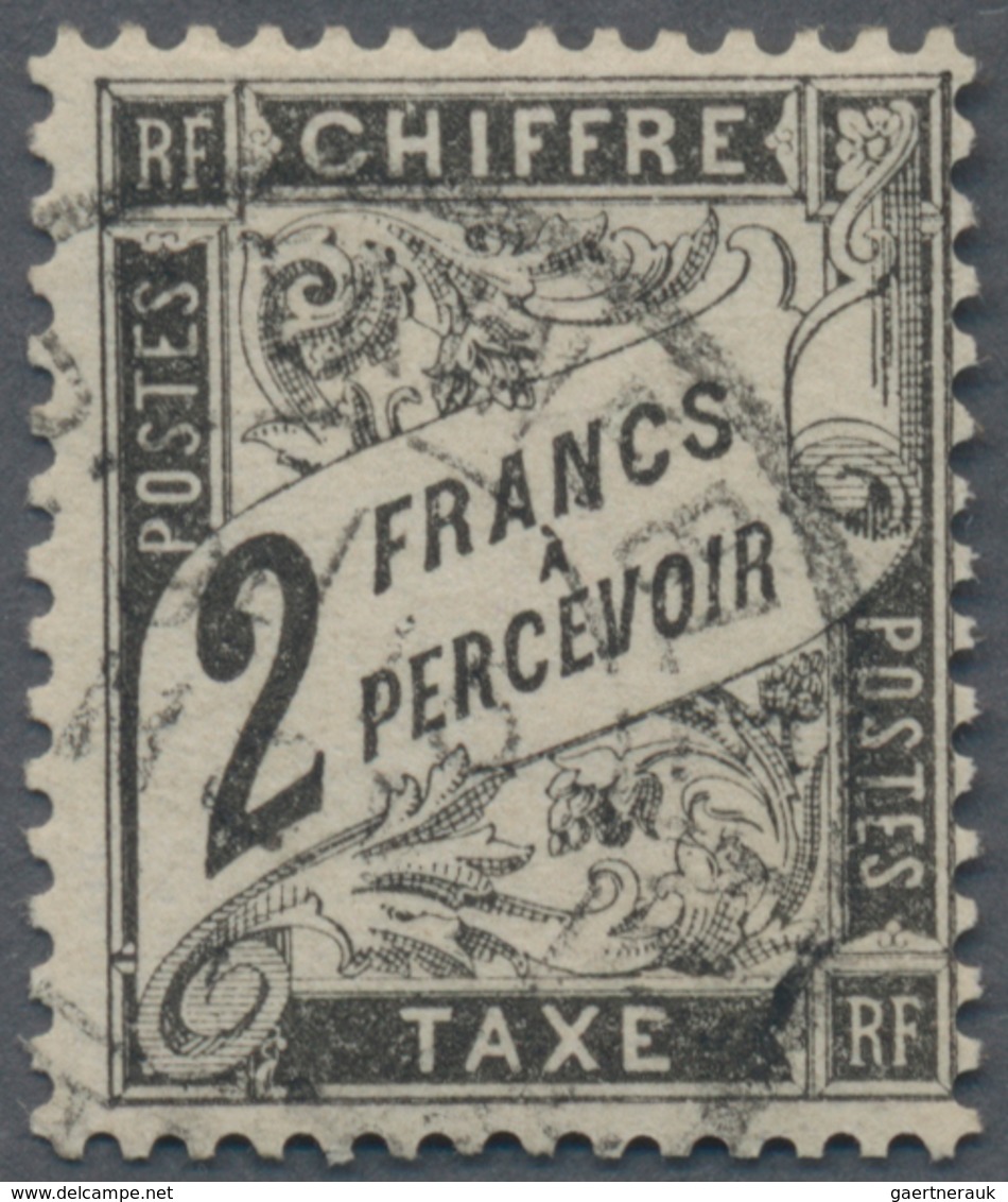 Frankreich - Portomarken: 1882, 2fr. Black, Fresh Colour And Well Perforated, Fine Used Copy, Signed - 1960-.... Used