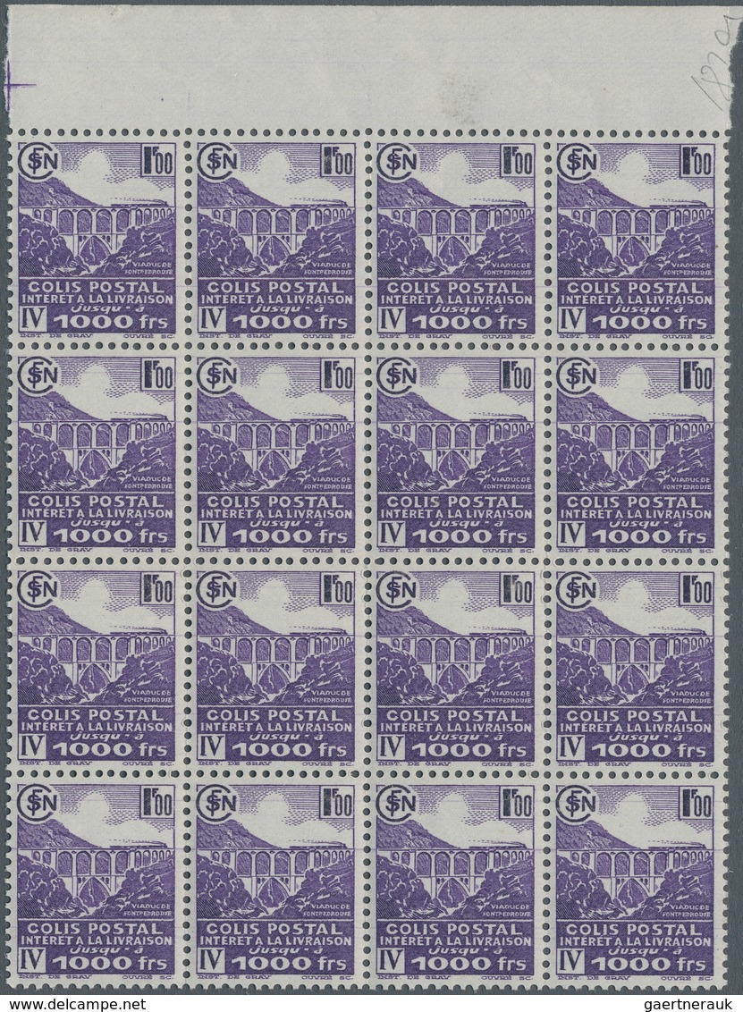 Frankreich - Postpaketmarken: 1942, 1fr. Violet "Interet A La Livraison", Not Issued, Top Marginal B - Other & Unclassified