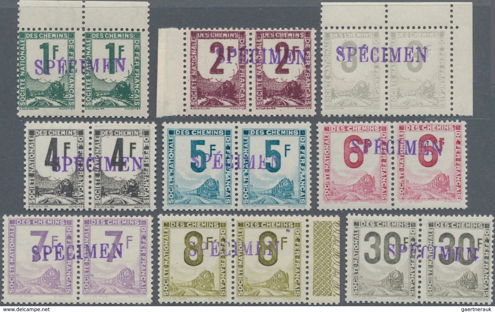 Frankreich - Postpaketmarken: 1944/1947, Parcel Post Stamps (train With Steam Locomotive - Societe N - Sonstige & Ohne Zuordnung