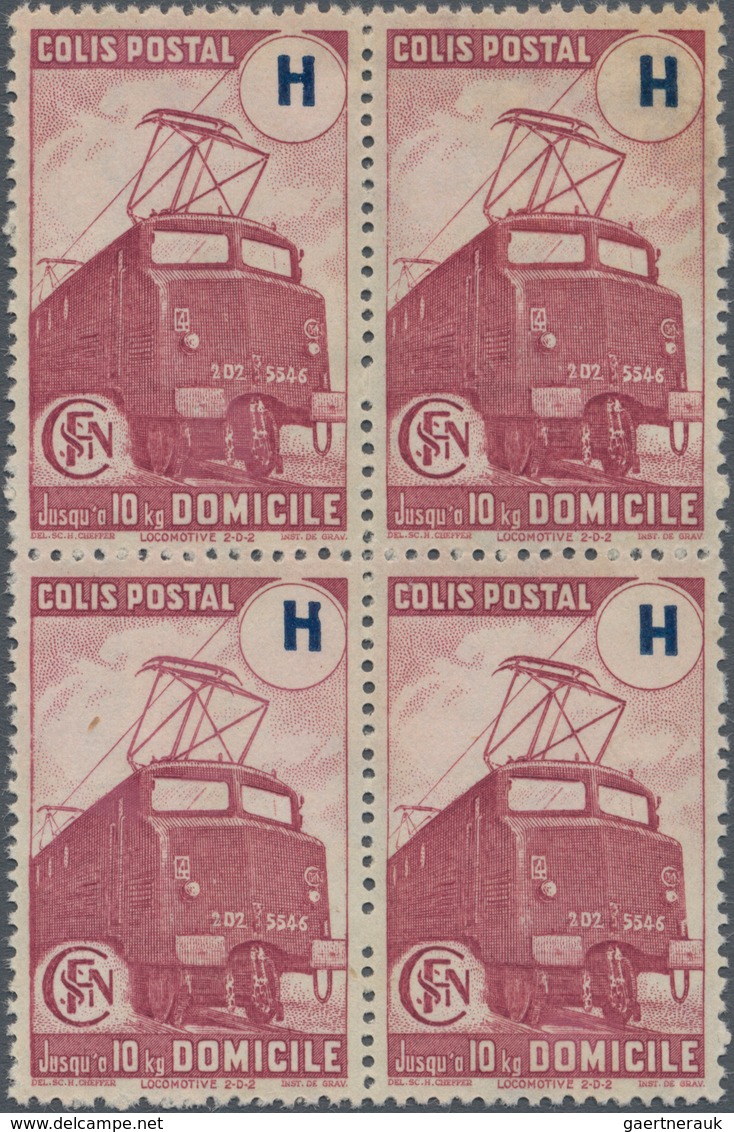 Frankreich - Postpaketmarken: 1945, Electro Locomotive 'red-wine Coloured' (Domicile, Lie-de-vin) In - Other & Unclassified