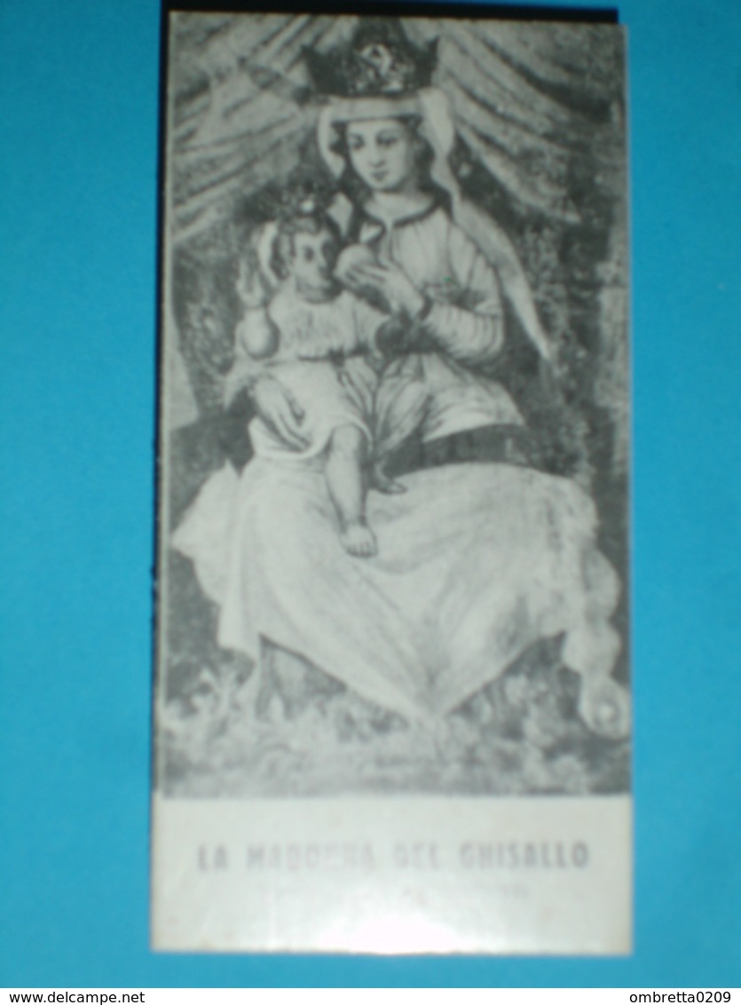 Madonna Del GHISALLO - Latte-allatta - Patrona CICLISTI Dal 1948 - MAGREGLIO,Como   - Santino Monocromo Cm.8 X 4 - Images Religieuses