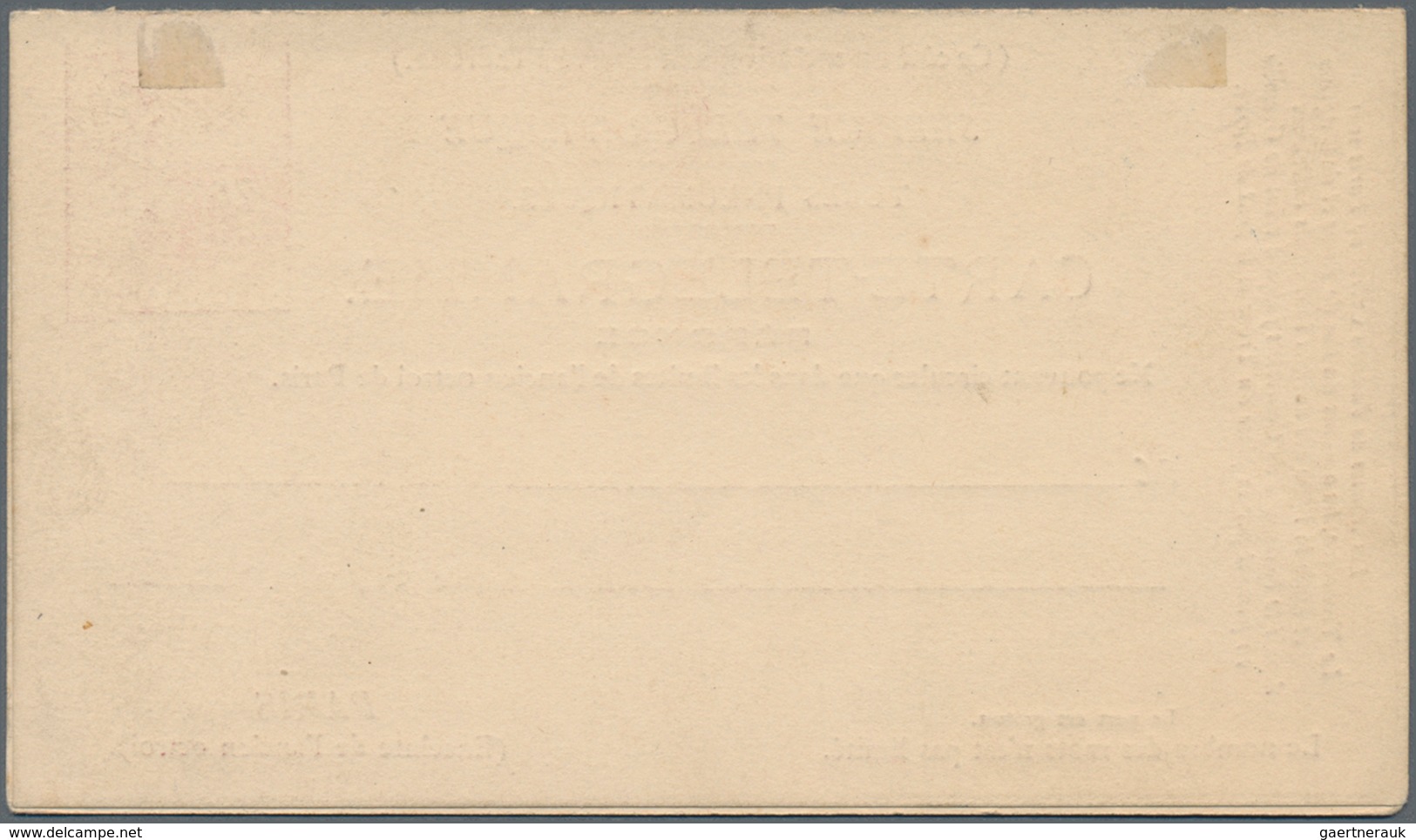 Frankreich - Ganzsachen: 1880, 50 C/50 C Carmine Pneumatic Double Postcard, 30 C On 50 C Overprint P - Sonstige & Ohne Zuordnung