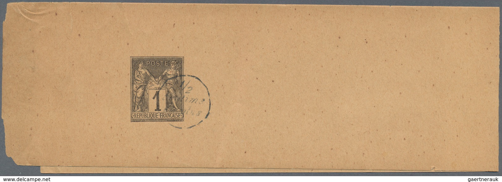 Frankreich - Ganzsachen: 1882, Two Unused Postal Stationery Wrappers Both Uprated, One With Tear At - Otros & Sin Clasificación