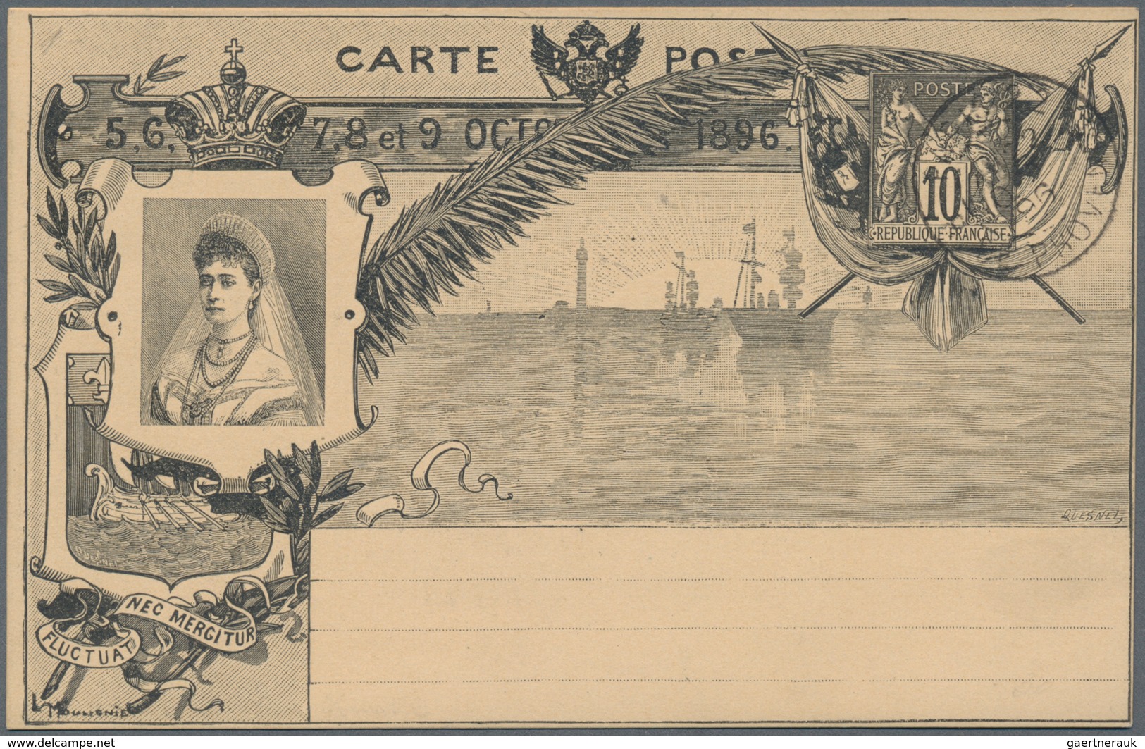 Frankreich - Ganzsachen: 1896. Lot Of 3 Postcards 10c Sage "Portait De La Tsarine". Different Paper - Other & Unclassified