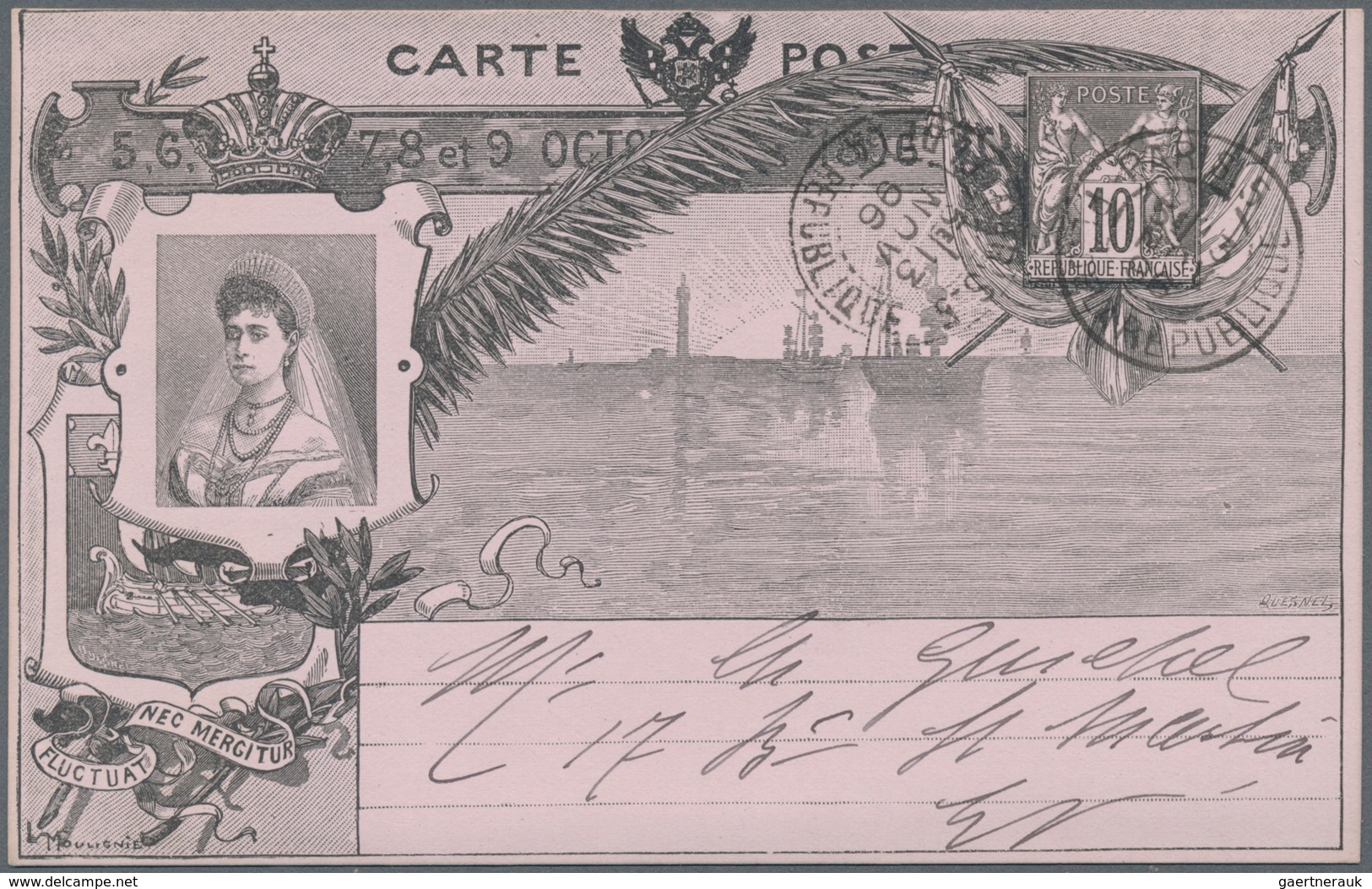 Frankreich - Ganzsachen: 1896. Lot Of 3 Postcards 10c Sage "Portait De La Tsarine". Different Paper - Other & Unclassified