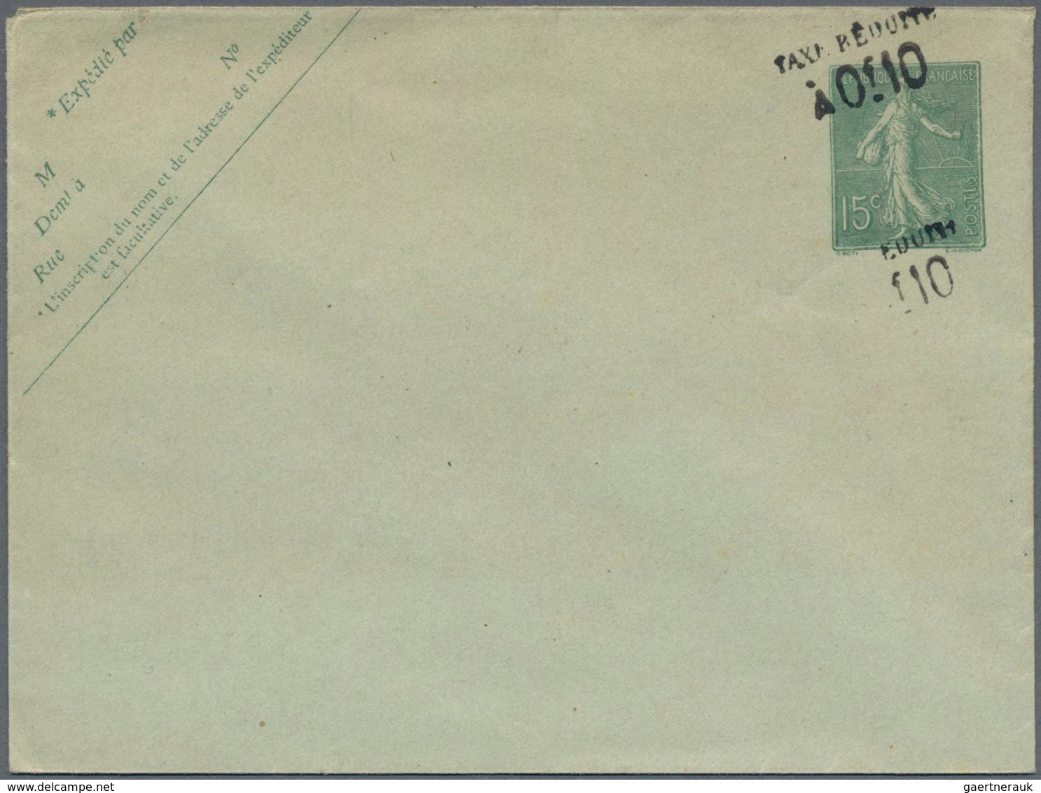 Frankreich - Ganzsachen: 1906 Unused And Revalued (double Revaluation, One Incomplete) Postal Statio - Other & Unclassified