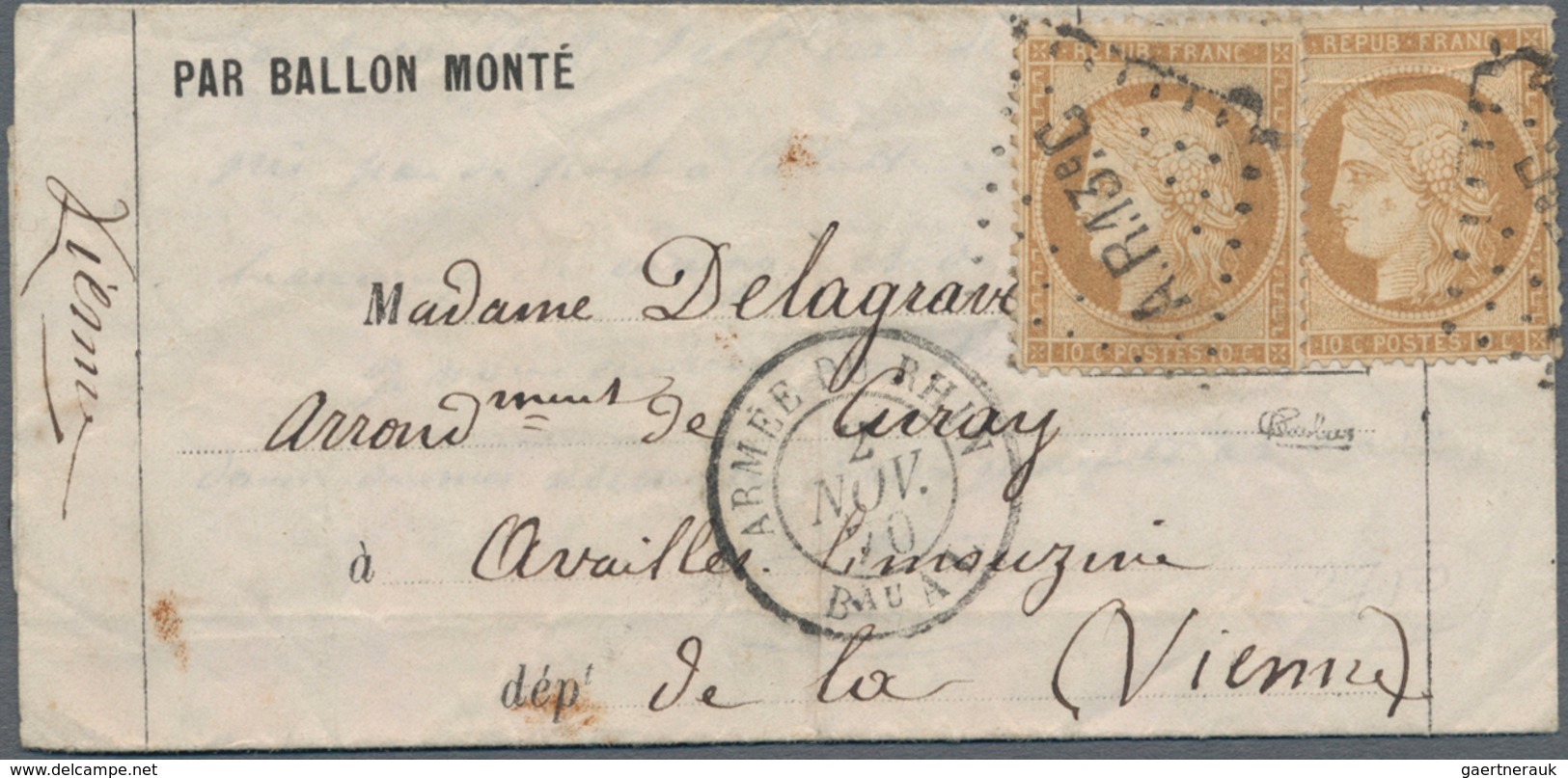 Frankreich - Ballonpost: 1870 BALLON MONTÉ: Folded "PAR BALLON MONTÉ" Letter Sheet Used By The 'Armé - 1960-.... Briefe & Dokumente