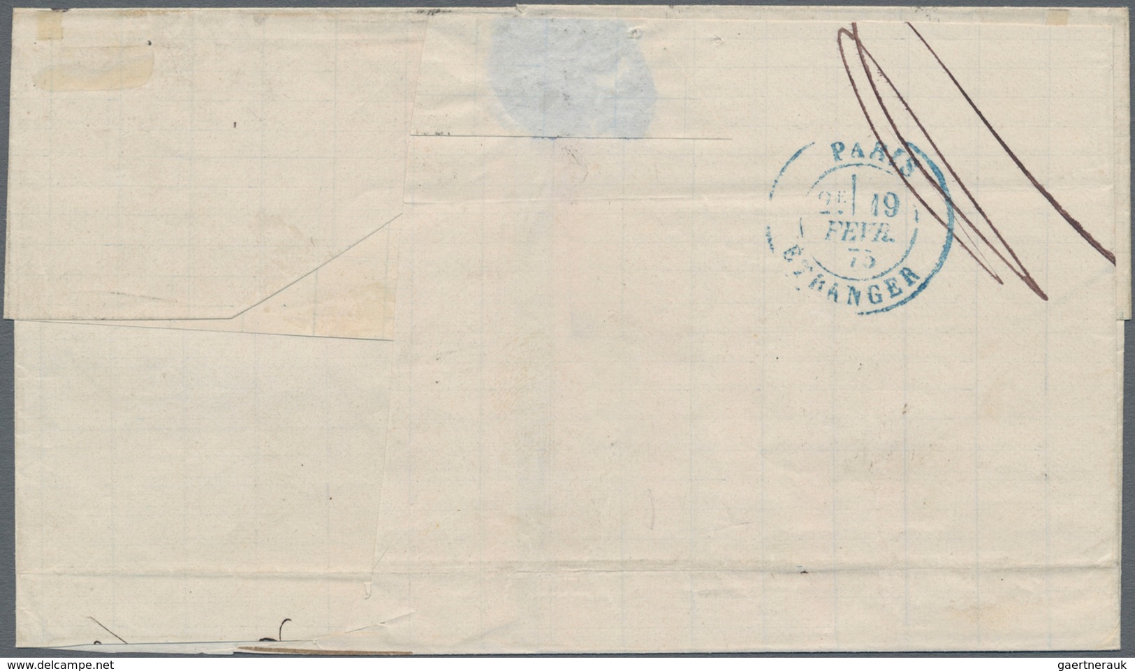 Frankreich - Besonderheiten: 1875, PD Letter Franked By A Horizontal Pair Of 80c Red Ceres Canceled - Other & Unclassified