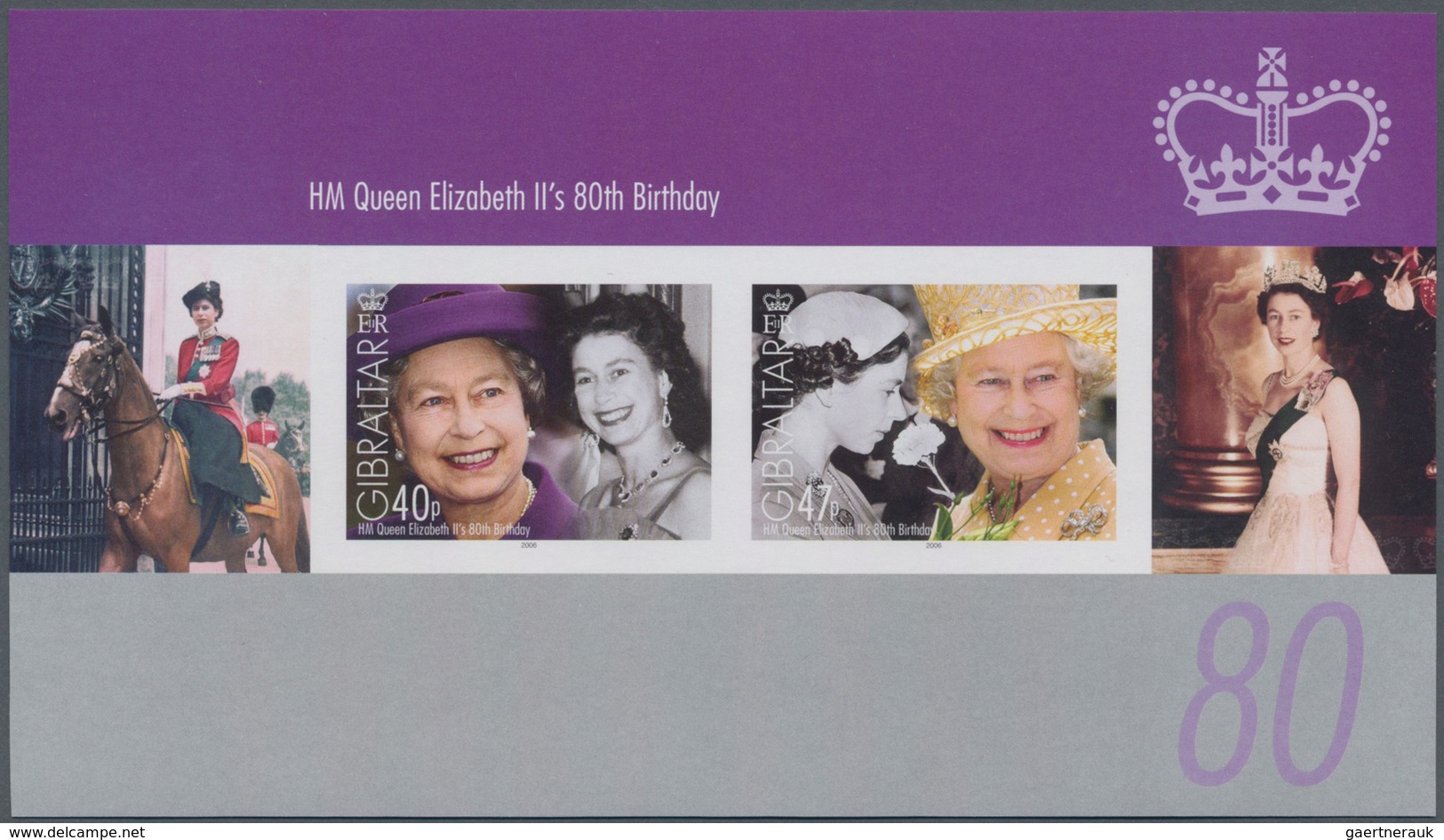 Gibraltar: 2006. IMPERFORATE Souvenir Sheet Of 2 For The Issue "80th Birthday Of Queen Elizabeth II" - Gibraltar