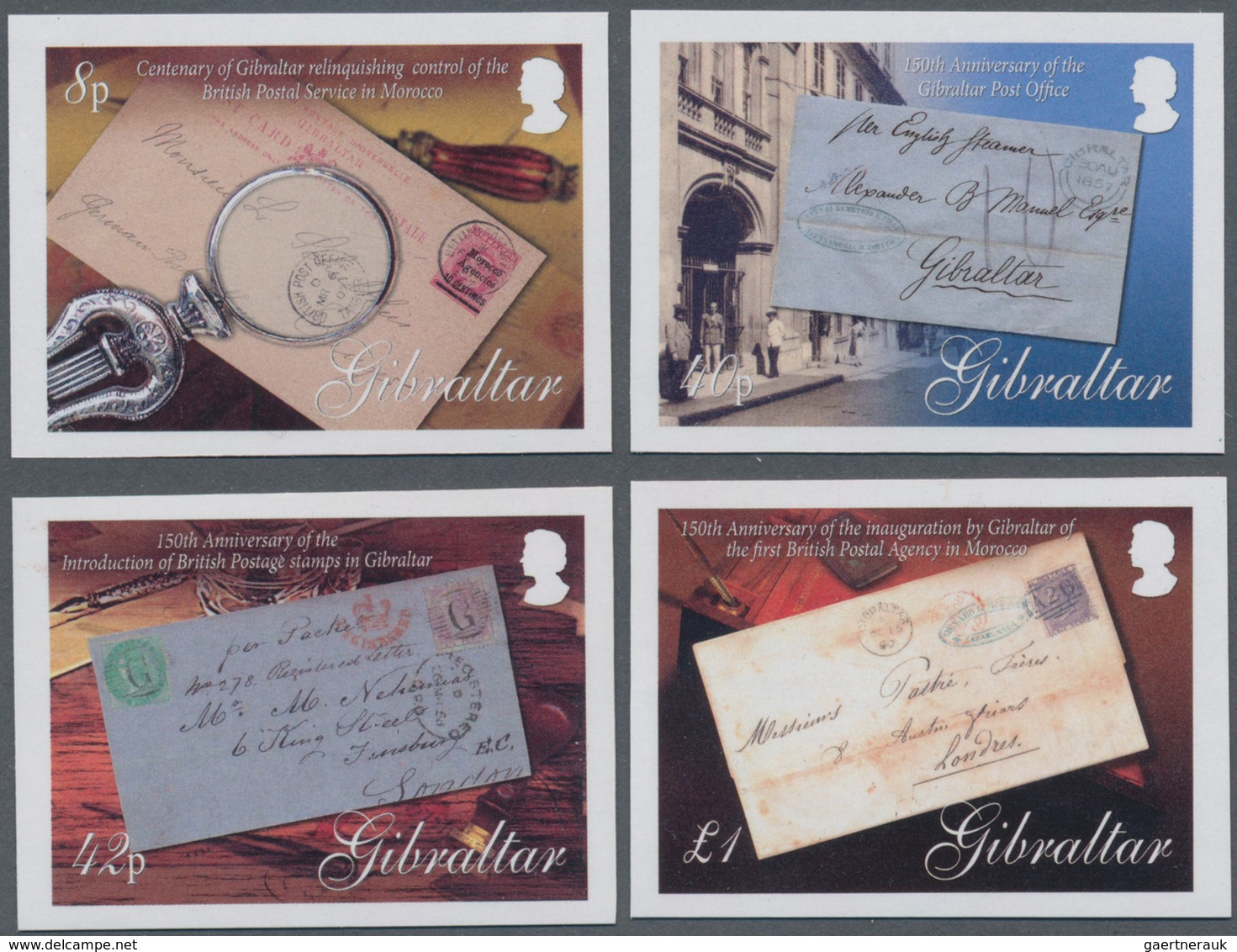 Gibraltar: 2007. Complete Set "Anniversaries Of The Postal History Of Gibraltar" (4 Values) In IMPER - Gibraltar