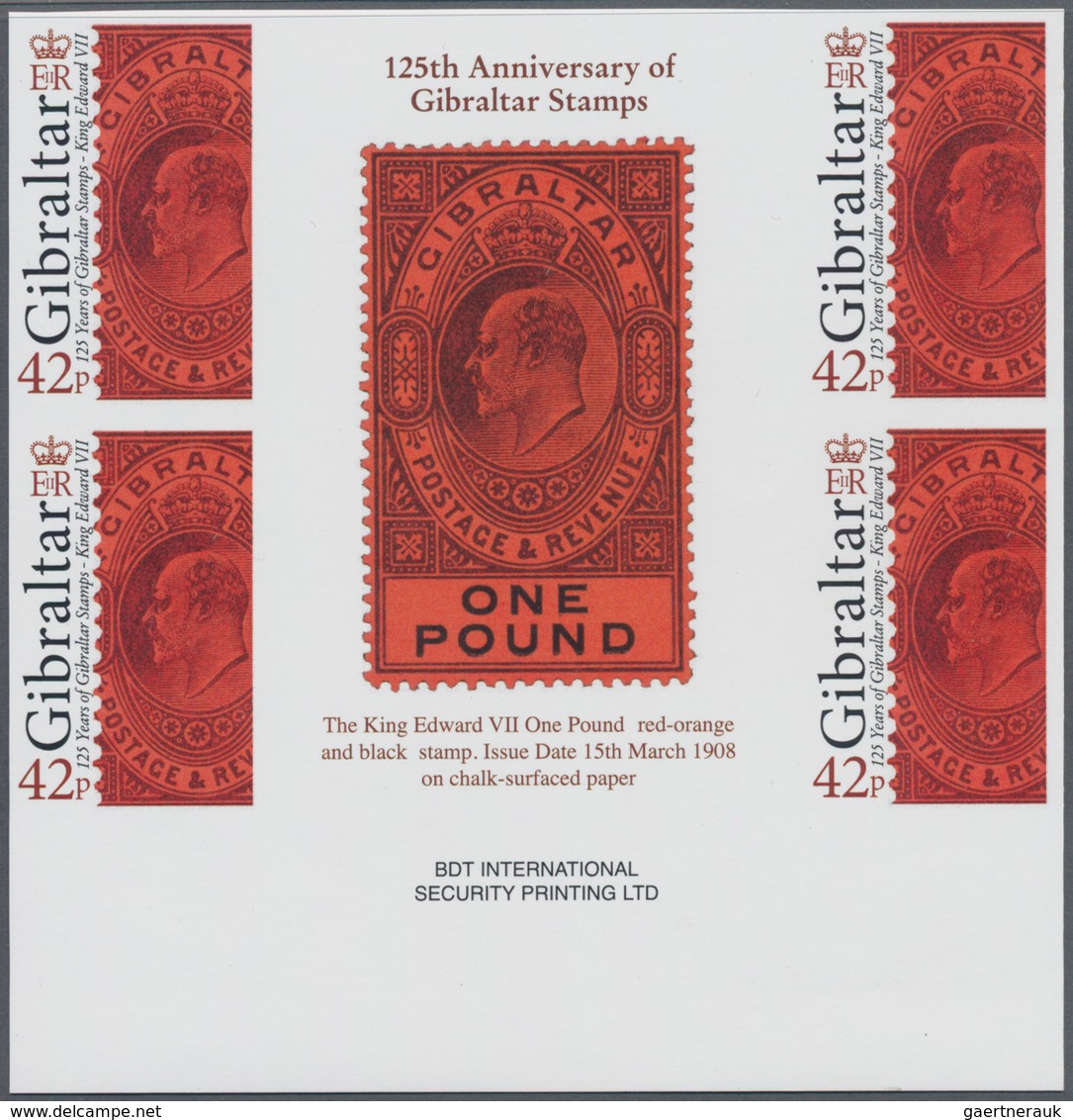 Gibraltar: 2011. Imperforate Block Of 2 Horizontal Gutter Pairs (4 Stamps) For The 42p Value Of The - Gibraltar