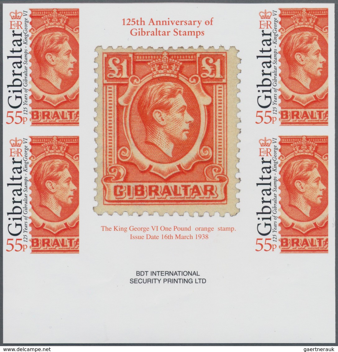 Gibraltar: 2011. Imperforate Block Of 2 Horizontal Gutter Pairs (4 Stamps) For The 55p Value Of The - Gibraltar