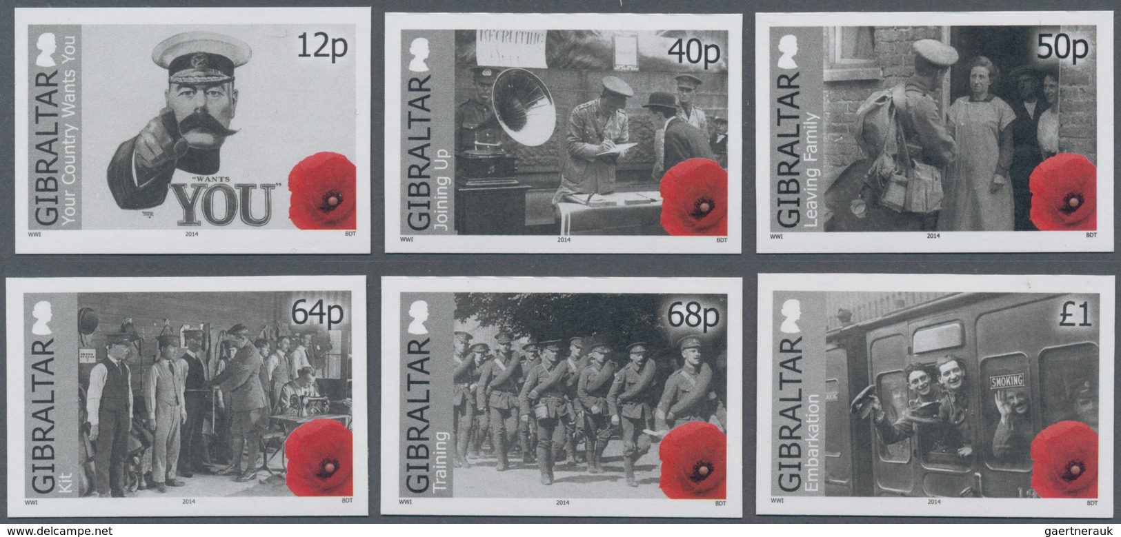 Gibraltar: 2014. Complete Set "100th Anniversary Of The Outbreak Of The First World War" (6 Values) - Gibraltar