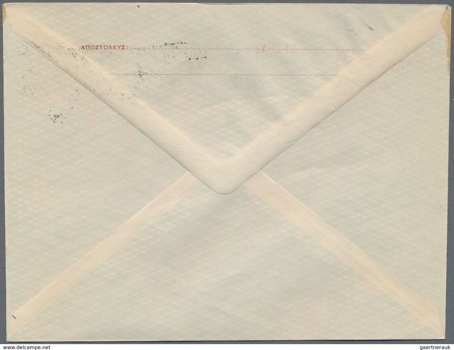 Griechenland - Ganzsachen: 1944, five stationery envelopes with surcharged/annulled values, four of