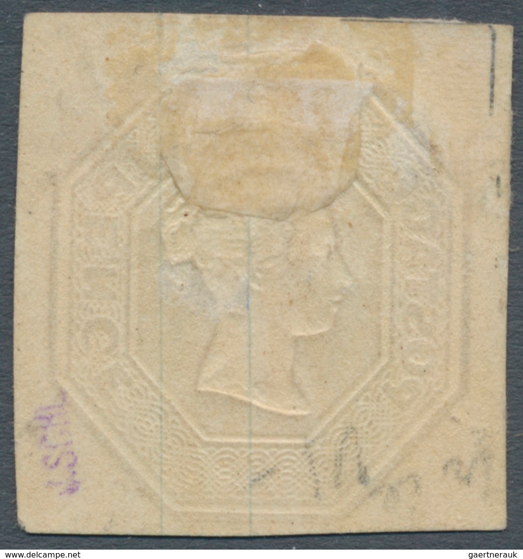 Großbritannien: 1850, 10 D. Brown, Die 2 On Silk Threaded Paper Without Wmk., Unused With Part Of Or - Sonstige & Ohne Zuordnung