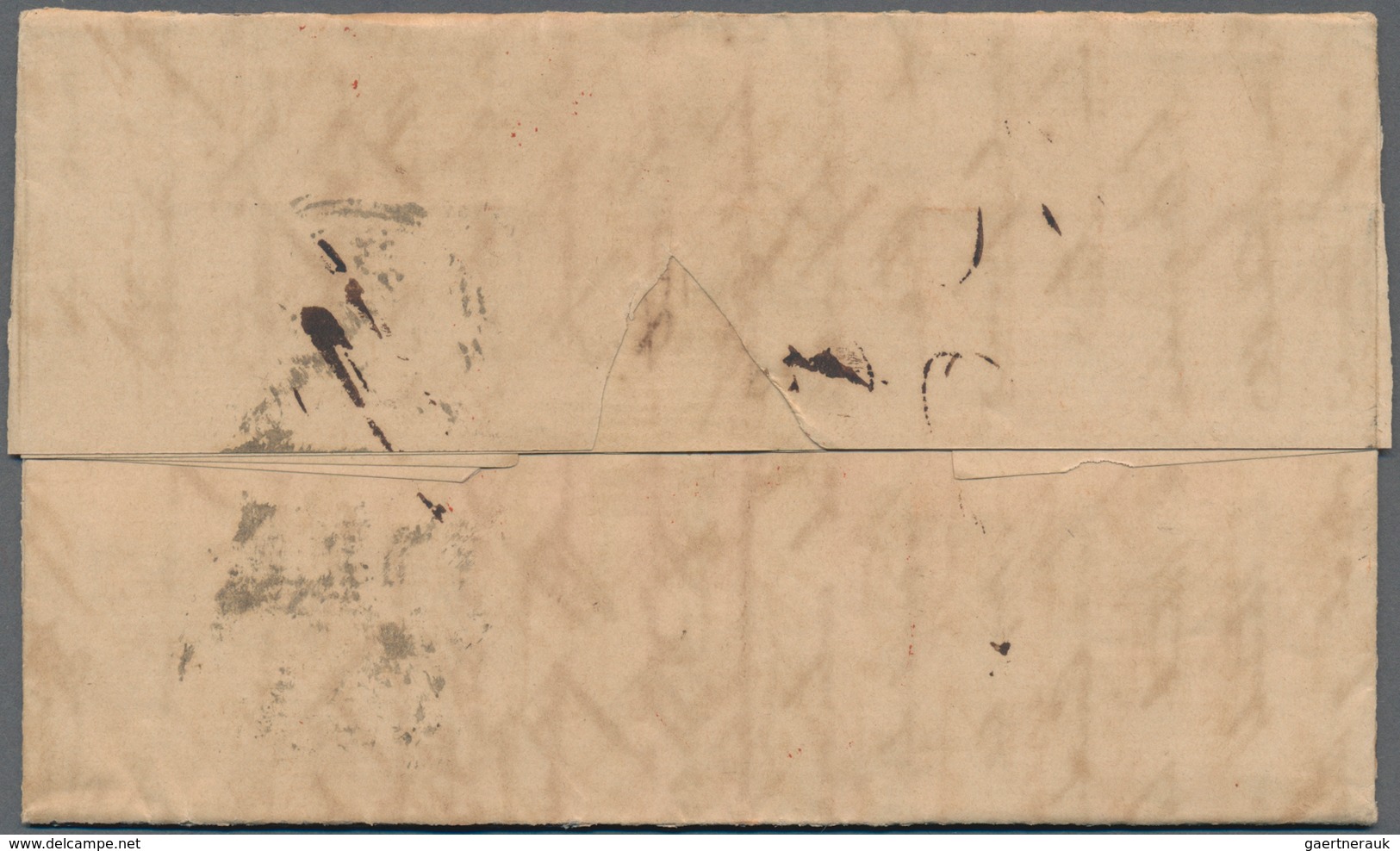 Großbritannien: 1856/60, Two Entire Folded Stampless Letters London To Mauritius Endorsed "via Marse - Other & Unclassified