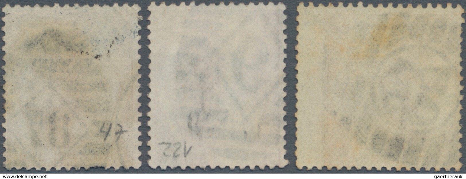 Großbritannien: 1872, QV 6d. Pale Buff With Wmk. Spray Of Rose Three Singles Incl. Plate 11 (lettere - Other & Unclassified