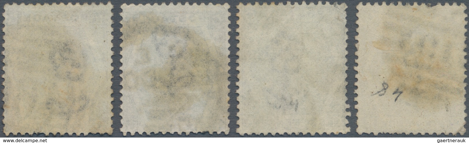 Großbritannien: 1873, QV 6d. Grey With Wmk. Spray Of Rose Four Singles Plate 12 Lettered 'KO', 'AG', - Other & Unclassified