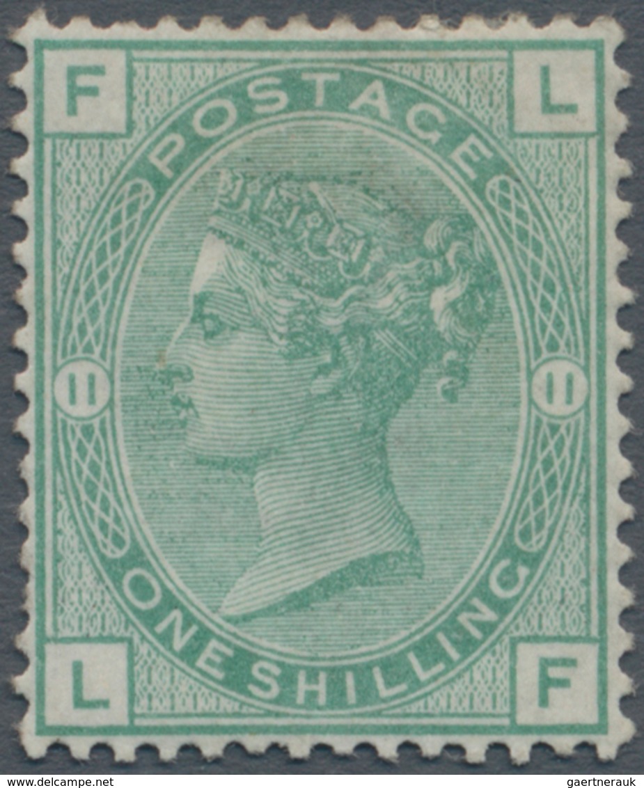 Großbritannien: 1873, QV 1s. Green With Wmk. Spray Of Rose From Plate 11 (lettered 'FL'), Mint Heavy - Other & Unclassified